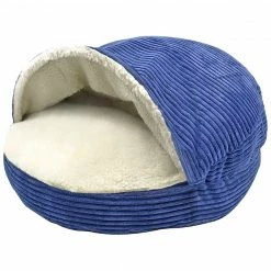 Precious Tails Plush Corduroy & Sherpa-Lined Pet Cave Bed Home Pet Supplies