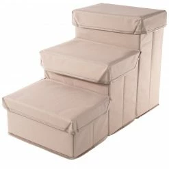 Precious Tails Padded 3-Step Foldable Pet Storage Steps Home Pet Supplies