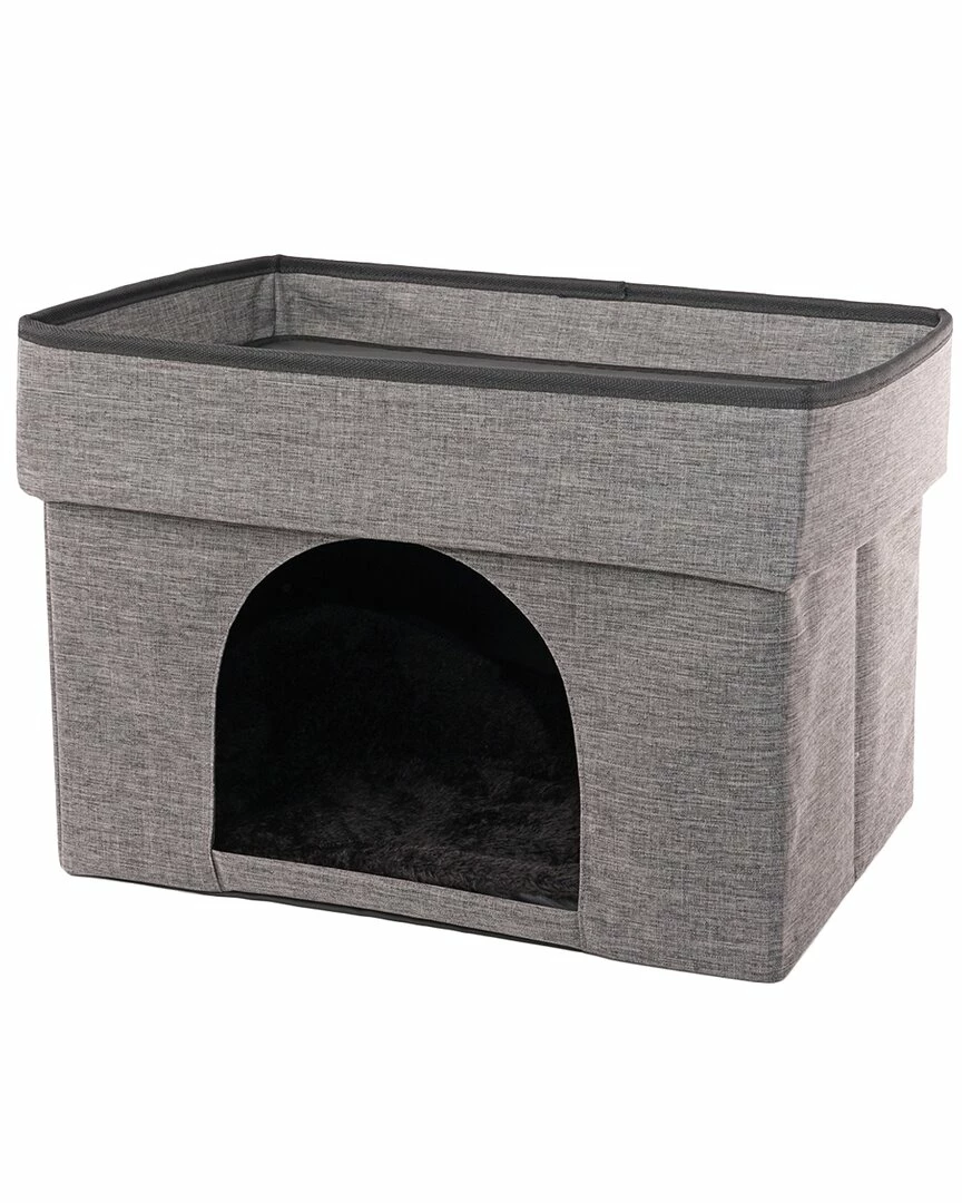 Precious Tails Linen Cat Cave With Storage Home Pet Supplies 3 Precious Tails Linen Cat Cave With Storage Home Pet Supplies