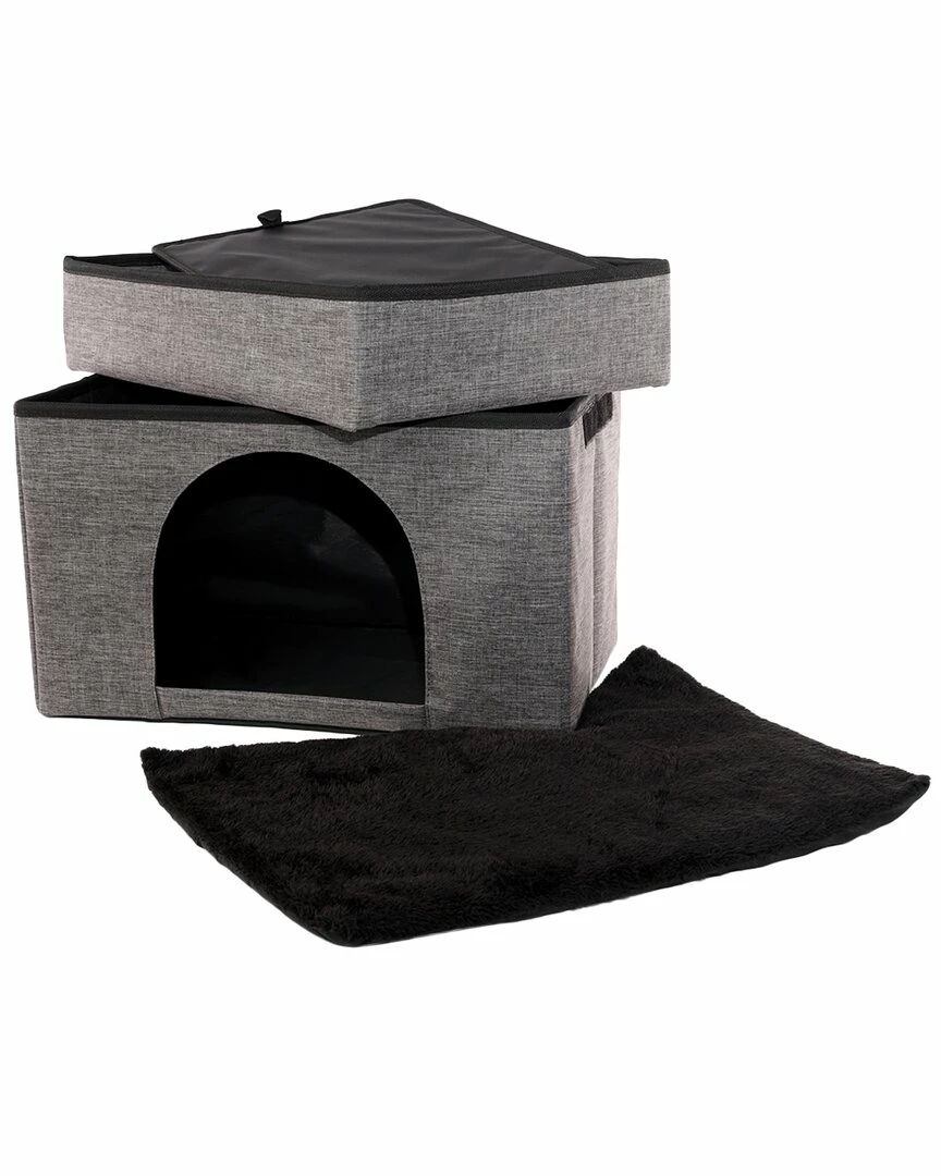 Precious Tails Linen Cat Cave With Storage Home Pet Supplies 4 Precious Tails Linen Cat Cave With Storage Home Pet Supplies - Image 2