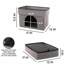 Precious Tails Linen Cat Cave With Storage Home Pet Supplies 7 Precious Tails Linen Cat Cave With Storage Home Pet Supplies -Precious Tails shop 3050161676 RLLZ 3