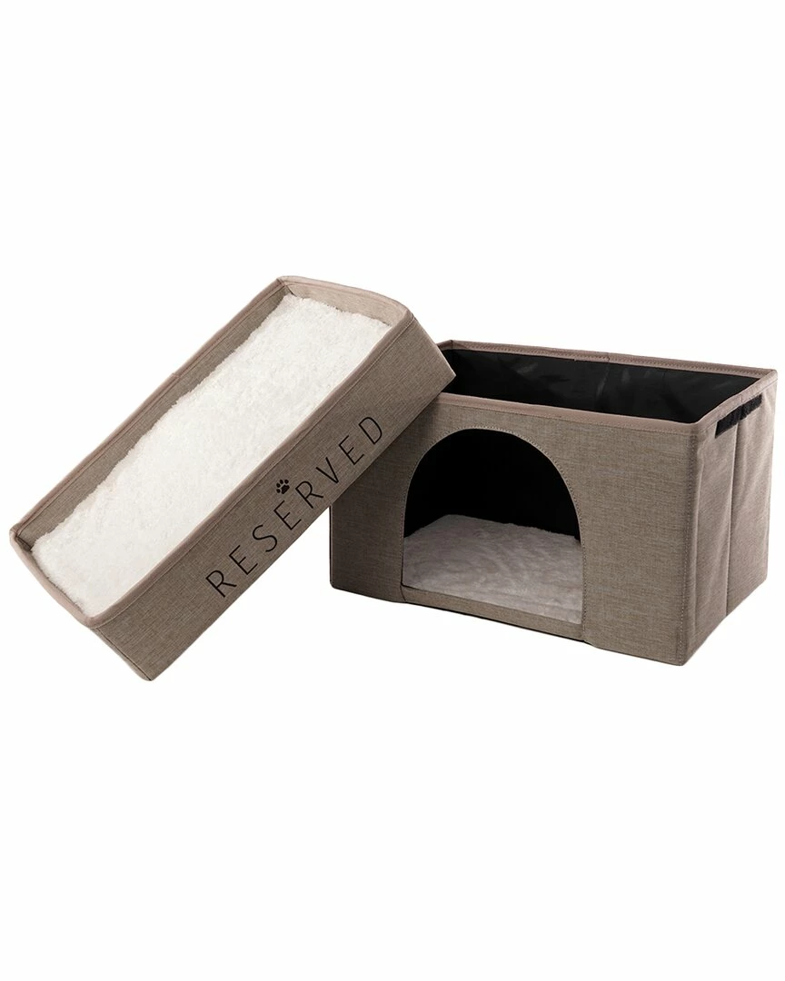 Precious Tails Linen Cat Cave With Storage Home Pet Supplies 3 Precious Tails Linen Cat Cave With Storage Home Pet Supplies