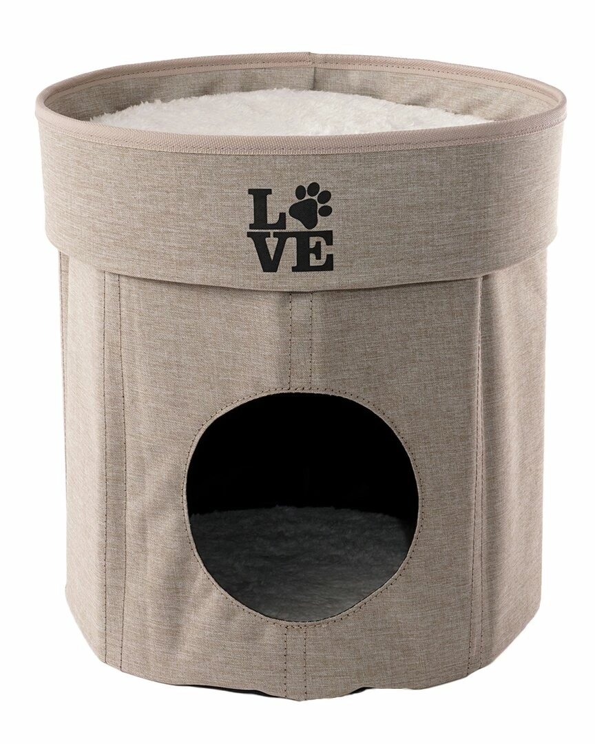 Precious Tails Linen Cat Cave With Storage Home Pet Supplies 3 Precious Tails Linen Cat Cave With Storage Home Pet Supplies