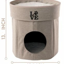 Precious Tails Linen Cat Cave With Storage Home Pet Supplies 7 Precious Tails Linen Cat Cave With Storage Home Pet Supplies -Precious Tails shop 3050161679 RLLZ 3