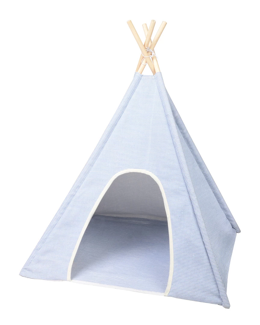 Precious Tails Ticking Stripe Pet Teepee Home Pet Supplies 3 Precious Tails Ticking Stripe Pet Teepee Home Pet Supplies