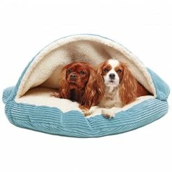 Alternative view of Precious Tails Plush Corduroy And Sherpa Lined Pet Cave Bed Home Pet Supplies