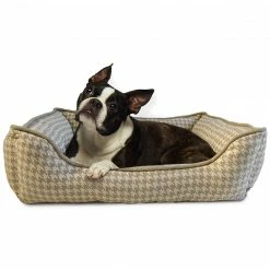 Precious Tails Canvas Houndstooth Cuddler - Medium Home Pet Supplies