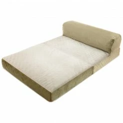 Precious Tails Velvety Soft Ortho-Foam Foldable Chaise Dog Bed Home Pet Supplies
