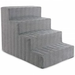 Precious Tails Herringbone High Density Foam 4 Steps Pet Dog Stairs Home Pet Supplies