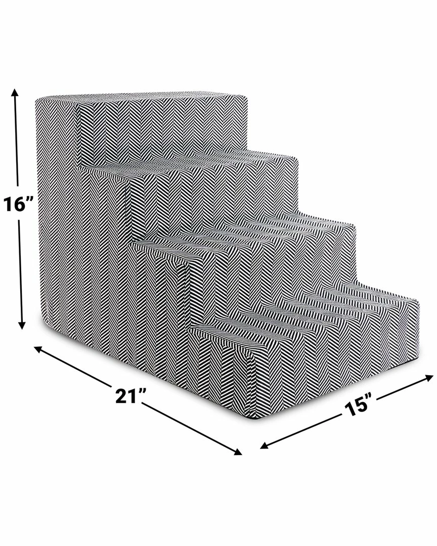 Precious Tails Herringbone High Density Foam 4 Steps Pet Dog Stairs Home Pet Supplies 5 Precious Tails Herringbone High Density Foam 4 Steps Pet Dog Stairs Home Pet Supplies - Image 3
