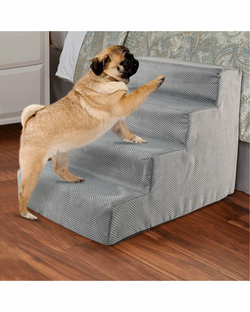 Precious Tails Herringbone High Density Foam 4 Steps Pet Dog Stairs Home Pet Supplies 4 Precious Tails Herringbone High Density Foam 4 Steps Pet Dog Stairs Home Pet Supplies - Image 2