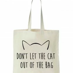 Precious Tails "Don't Let The Cat Out Of The Bag" Canvas Tote Bag Home Pet Supplies