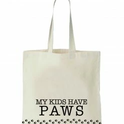 Precious Tails "My Kids Have Paws" Canvas Tote Bag Home Pet Supplies