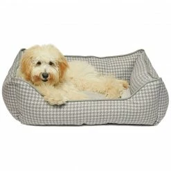 Precious Tails Canvas Houndstooth Cuddler - Medium Home Pet Supplies