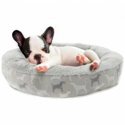 Precious Tails Dogs Pattern Donut Bed - Small Home Pet Supplies