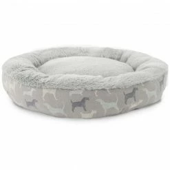Precious Tails Dogs Pattern Donut Bed - Medium Home Pet Supplies