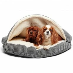 Precious Tails Corduroy & Sherpa Cave Bed Home Pet Supplies