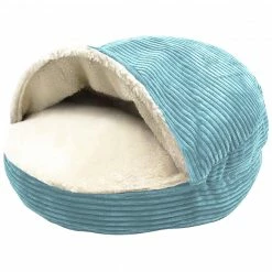 Precious Tails Plush Corduroy & Sherpa-Lined Pet Cave Bed Home Pet Supplies