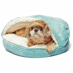 Alternative view of Precious Tails Plush Corduroy & Sherpa-Lined Pet Cave Bed Home Pet Supplies