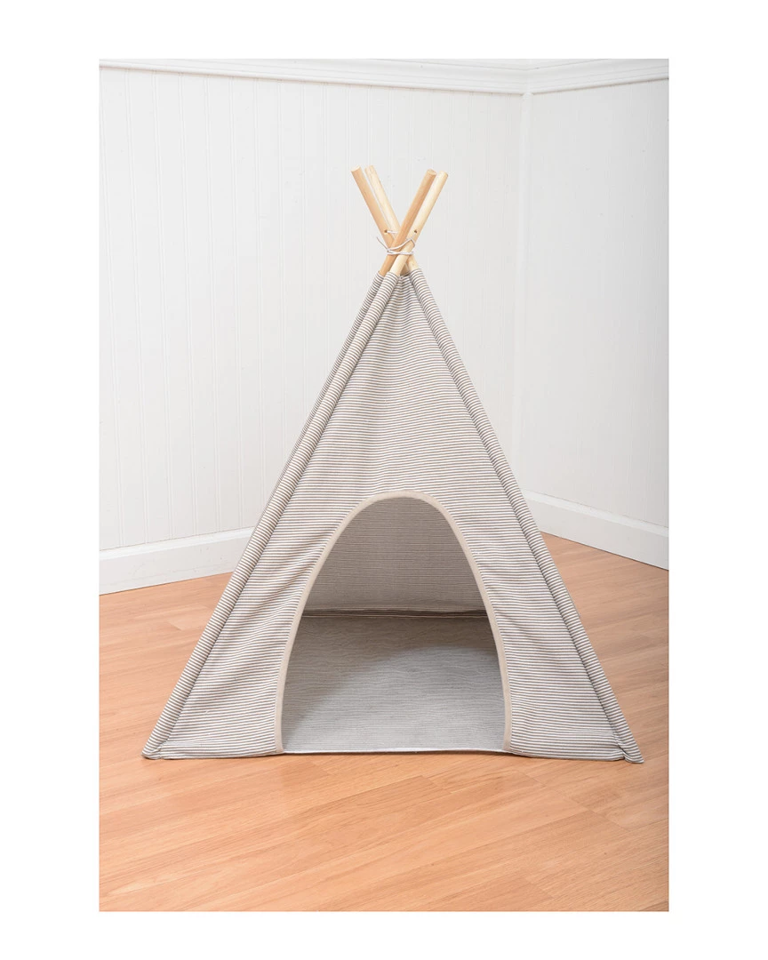 Precious Tails Ticking Stripe Pet Tee Pee Home Pet Supplies 4 Precious Tails Ticking Stripe Pet Tee Pee Home Pet Supplies - Image 2