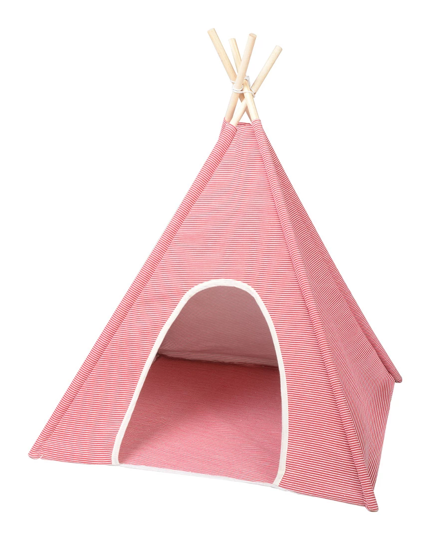 Precious Tails Ticking Stripe Pet Tee Pee Home Pet Supplies 3 Precious Tails Ticking Stripe Pet Tee Pee Home Pet Supplies