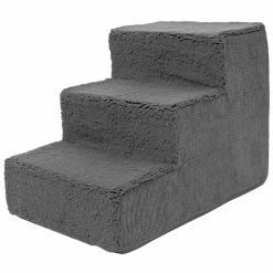 Precious Tails High Density Foam Sherpa Top Wide 3 Steps Home Pet Supplies