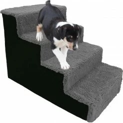 Precious Tails Sherpa Top High Density Foam Stairs With 4 Steps Home Pet Supplies