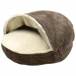 Precious Tails Plush Corduroy Round Cave Home Pet Supplies