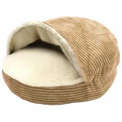 Alternative view of Precious Tails Plush Corduroy Round Cave Home Pet Supplies